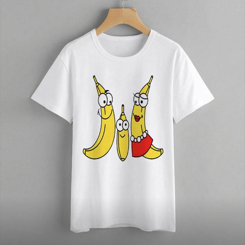 Женская одежда, принт с изображением арбуза, ананаса, банана, фрукта, круглый вырез, топ с короткими рукавами