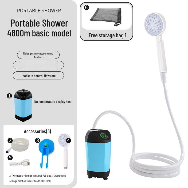 Портативный электрический душ для купания на открытом воздухе, строительных площадках, в общежитиях и сельских домах.
