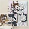 Nekopara Chocola Vanilla Cat Maid Anime Tapestry Kawaii Cat Girls Wall Hanging Bedroom Dorm Otaku Decor Gift