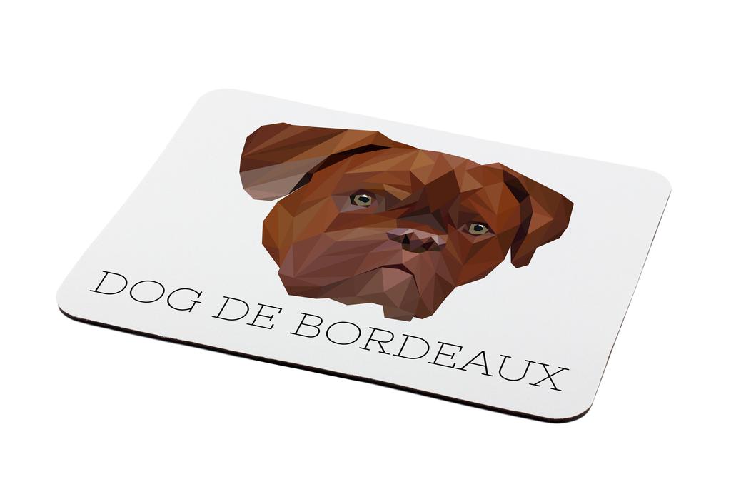 Dogue de Bordeaux, French Mastiff, Bordeauxdog – Geometric mouse pad with a picture and text | Art-Dog