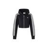 Originals Premium Zipper Hoodie With Three-Stripe Color Block Design Women Tops Black JI7061