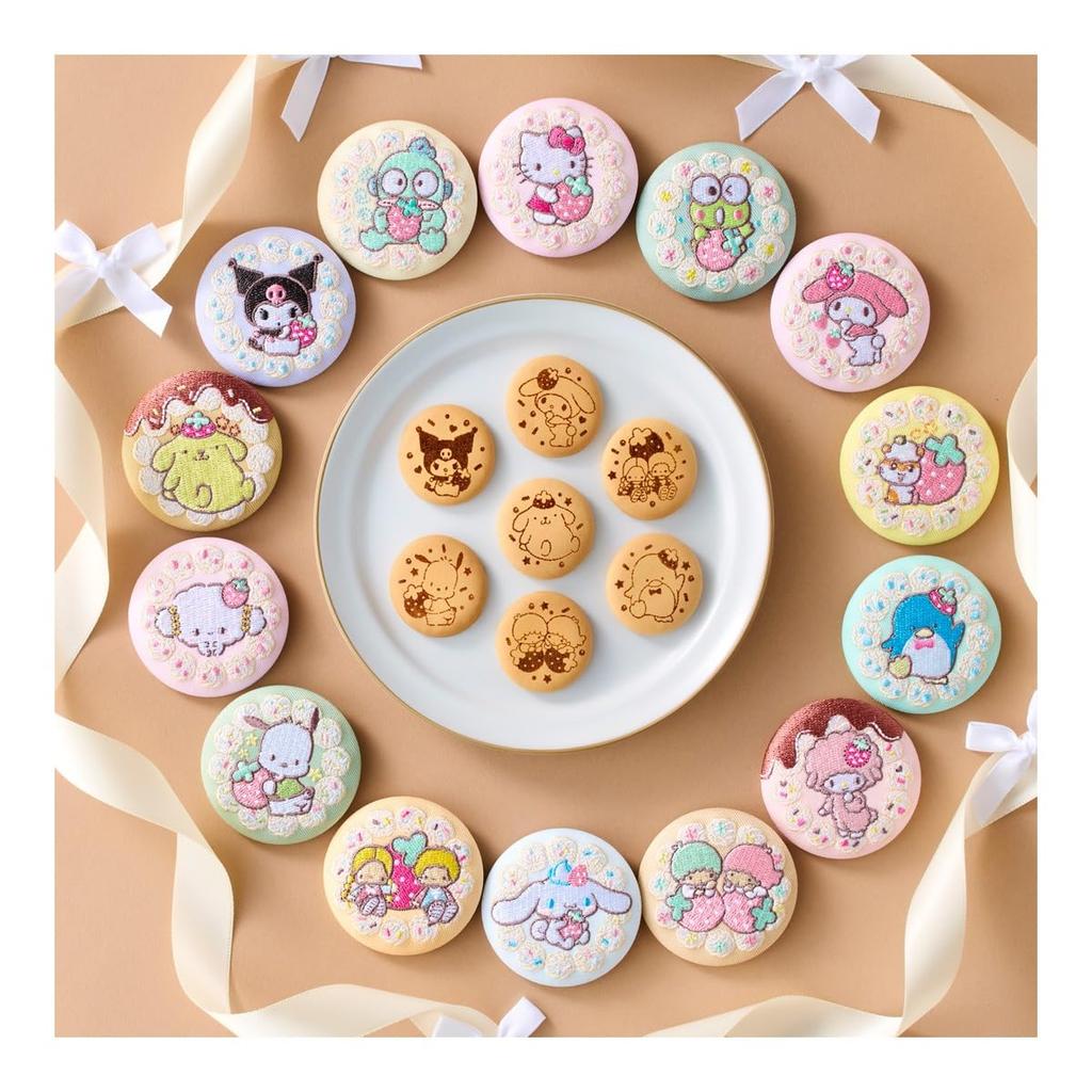 Sanrio Characters Embroidered Can Badge Biscuits 4 of (Box 12) (Candy Toy)