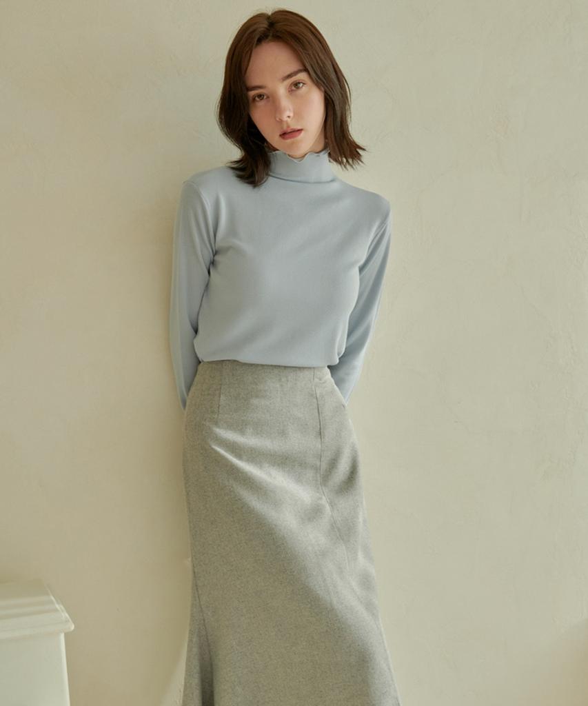 BIBYSEOB Neck Point Turtleneck Sky Blue [T43]