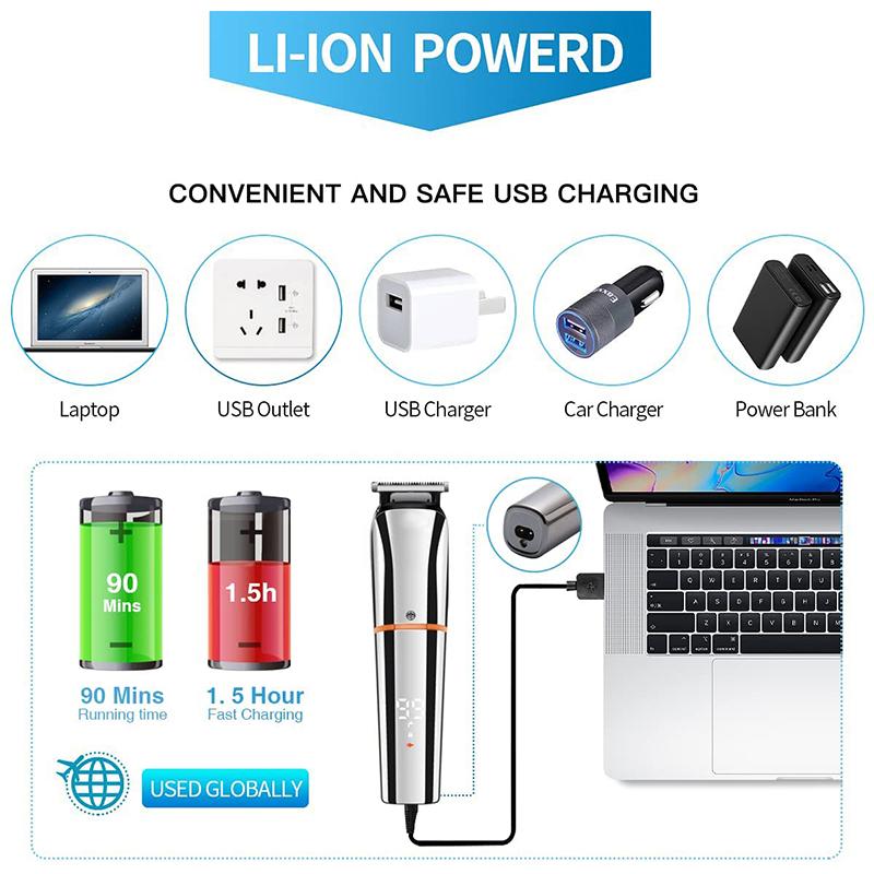 Триммер для бороды для мужчин, машинка для стрижки волос, триммер для усов и волос в носу, беспроводной точный триммер, набор для ухода 6 в 1, водонепроницаемый, с зарядкой от USB