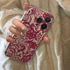 Прозрачный чехол для телефона с красным кружевным узором для iPhone 17 Pro Max 16 15 Pro 14 13 12 11 XR XS 17Air 16 Plus Силиконовая крышка