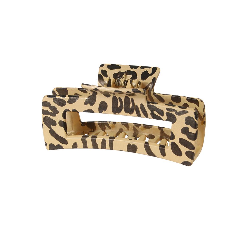 Vintage Leopard Print Plastic Hair Claw Clip 10 5CM Large Size Water Transfer Printing New Cross Border Fashion Hair Accessory