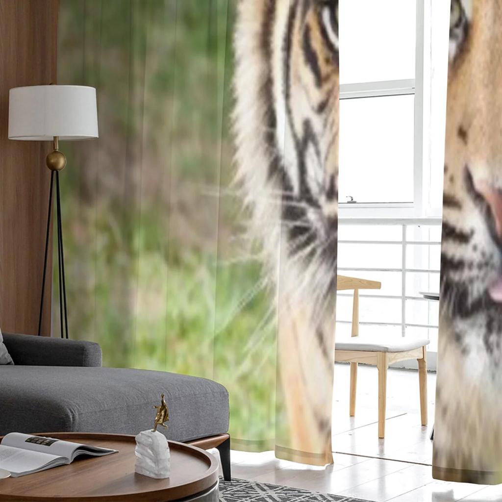 Крупный план головы Суматранский тигр Panthera Tigris Sumatrae Тюль прозрачные шторы для декора гостиной вуаль занавеска из органзы