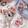 С брелоком Kpop держатель для фотокарточек Прозрачные держатели для карточек на еду Держатель для удостоверения личности Студенческие принадлежности
