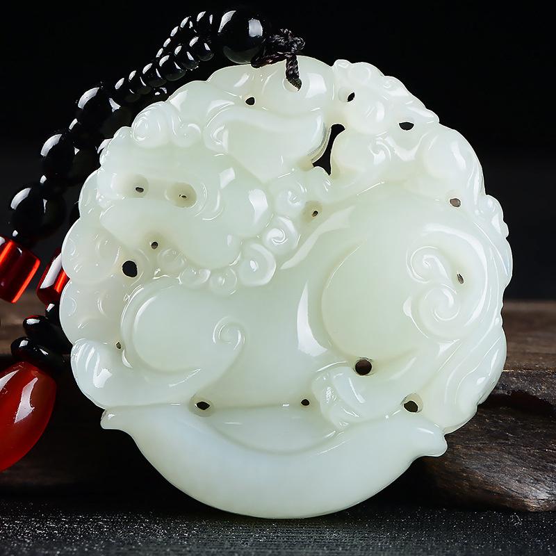 Pixiu Charms Pendant Necklace Fashion Accessories Chinese Style Natural Jade Beast Bring Lucky And Wealth Gift