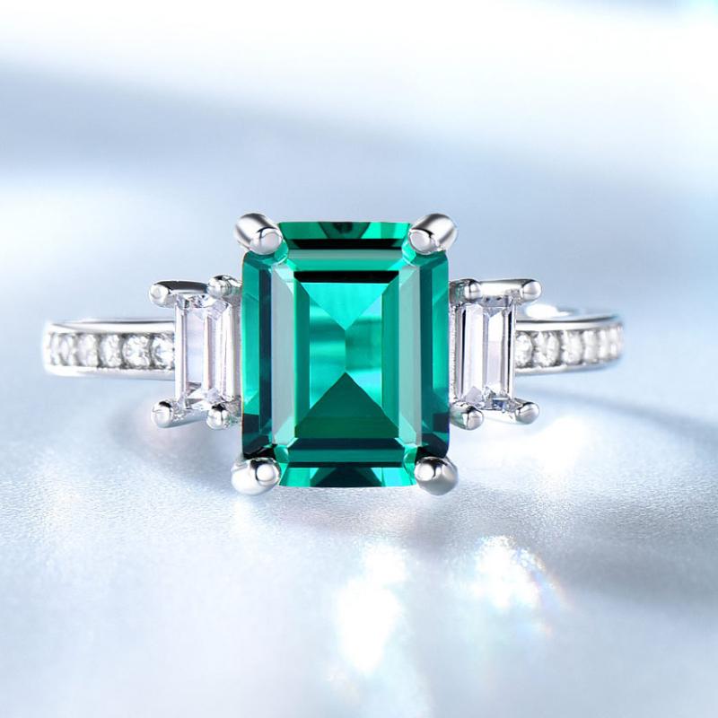 Gica Gema S925 Чистое Серебро Морской Синий Топаз Квадратное Персонализированное Высококачественное Кольцо Для Женщин Модное Классическое Свадебное Обручальное Ювелирное Подарок