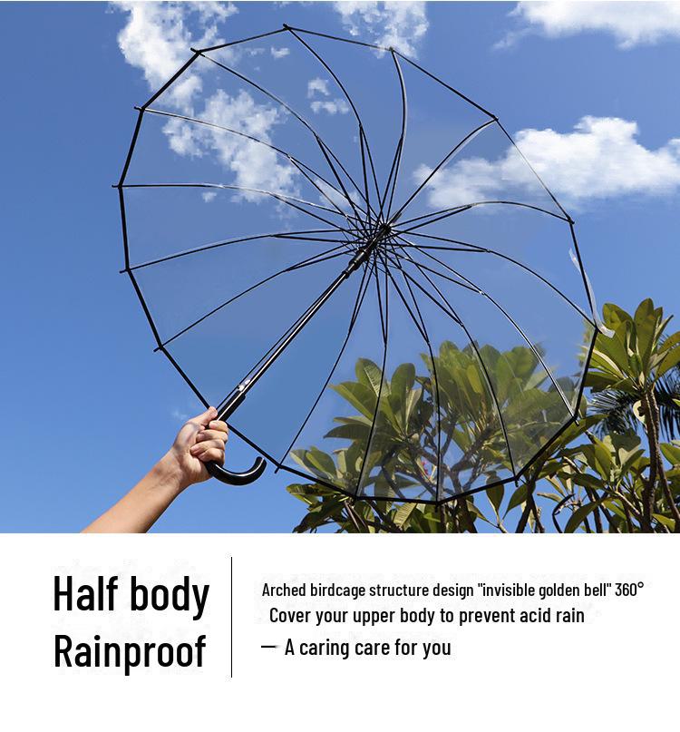 EVO Custom Transparent Eco-Friendly Automatic Umbrella with Long Handle - Perfect for Advertising and Gifts