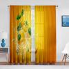 2panels Yellow Lemon Fruits Green Leaves Paint Curtains for Bedroom Living Room Decor Curtain for Kitchen Home Drapes 240*270