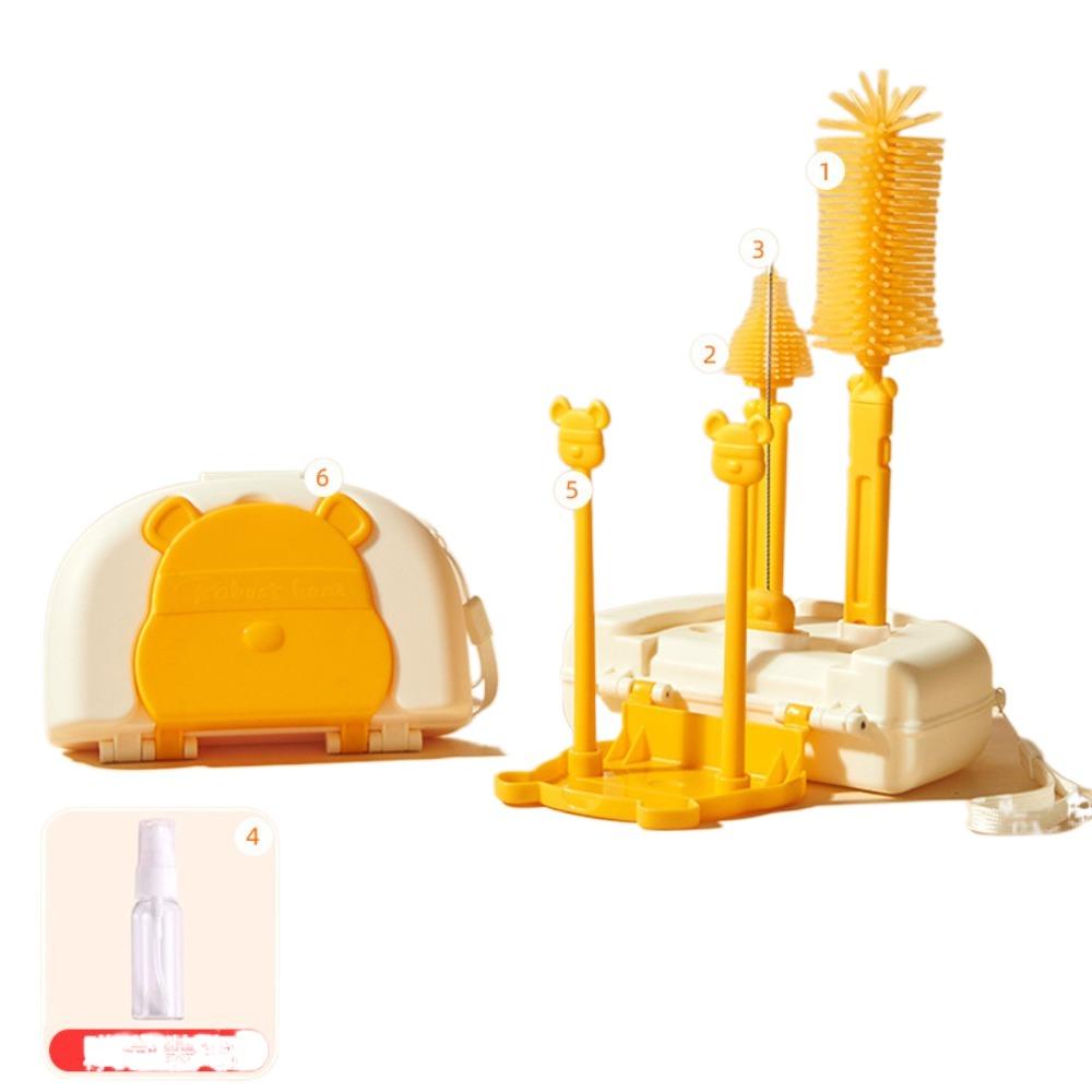 8 in 1 Bottle Cleaning Brush Set Bear Pacifier Straw Scrubber  Baby Nipple Bottle