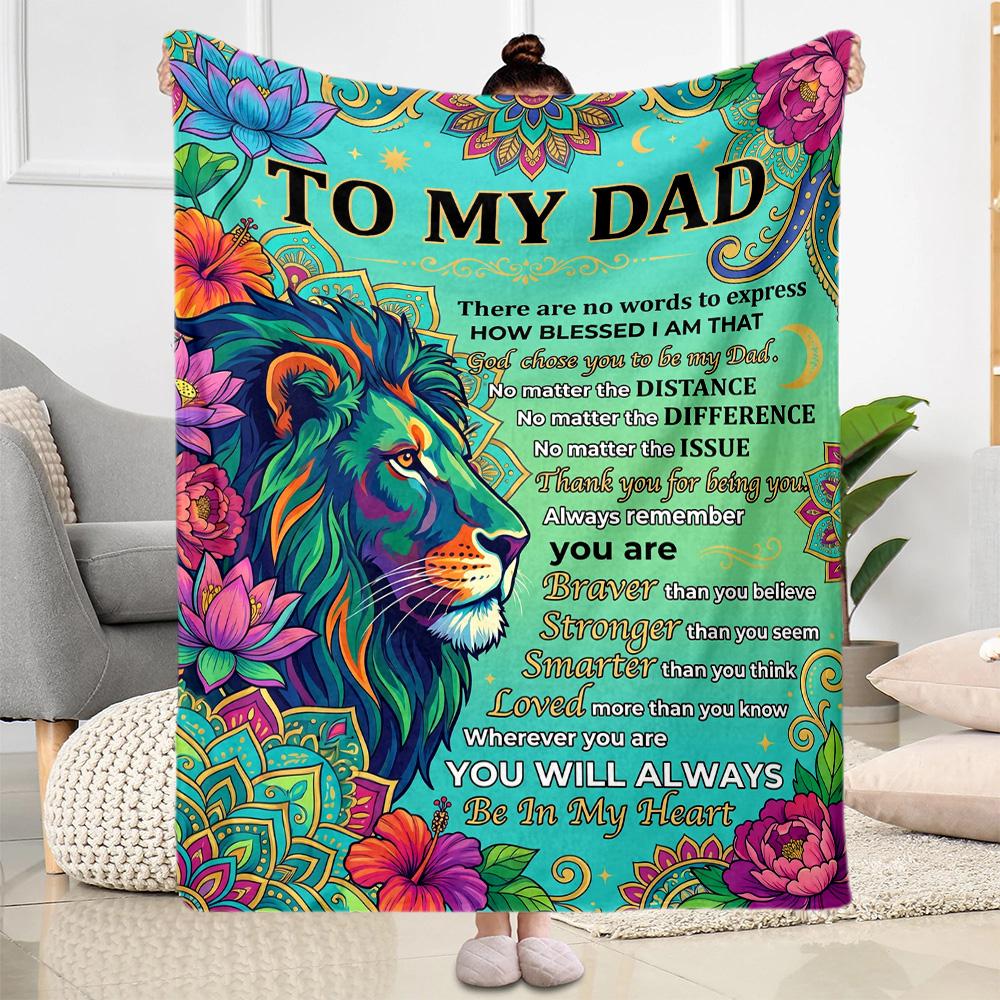Love Letter To Dad Flannel Blanket-Soft and Suitable for Sofas,Beds,Offices,Travel,All Seasons,Great Gift for Holidays and Birthdays.