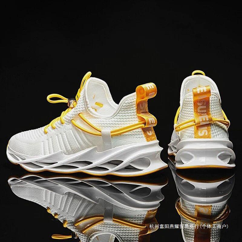 2025 новая корейская версия мужской обуви модный тренд мужская повседневная обувь летающая тканая дышащая обувь с лезвиями спортивная обувь для мужчин