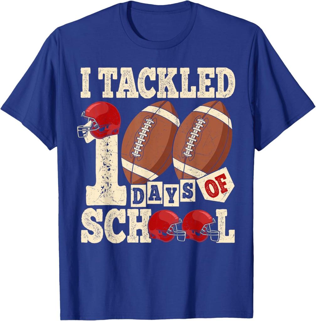 100 Days of School 100th Day of School Football Unisex T-Shirt