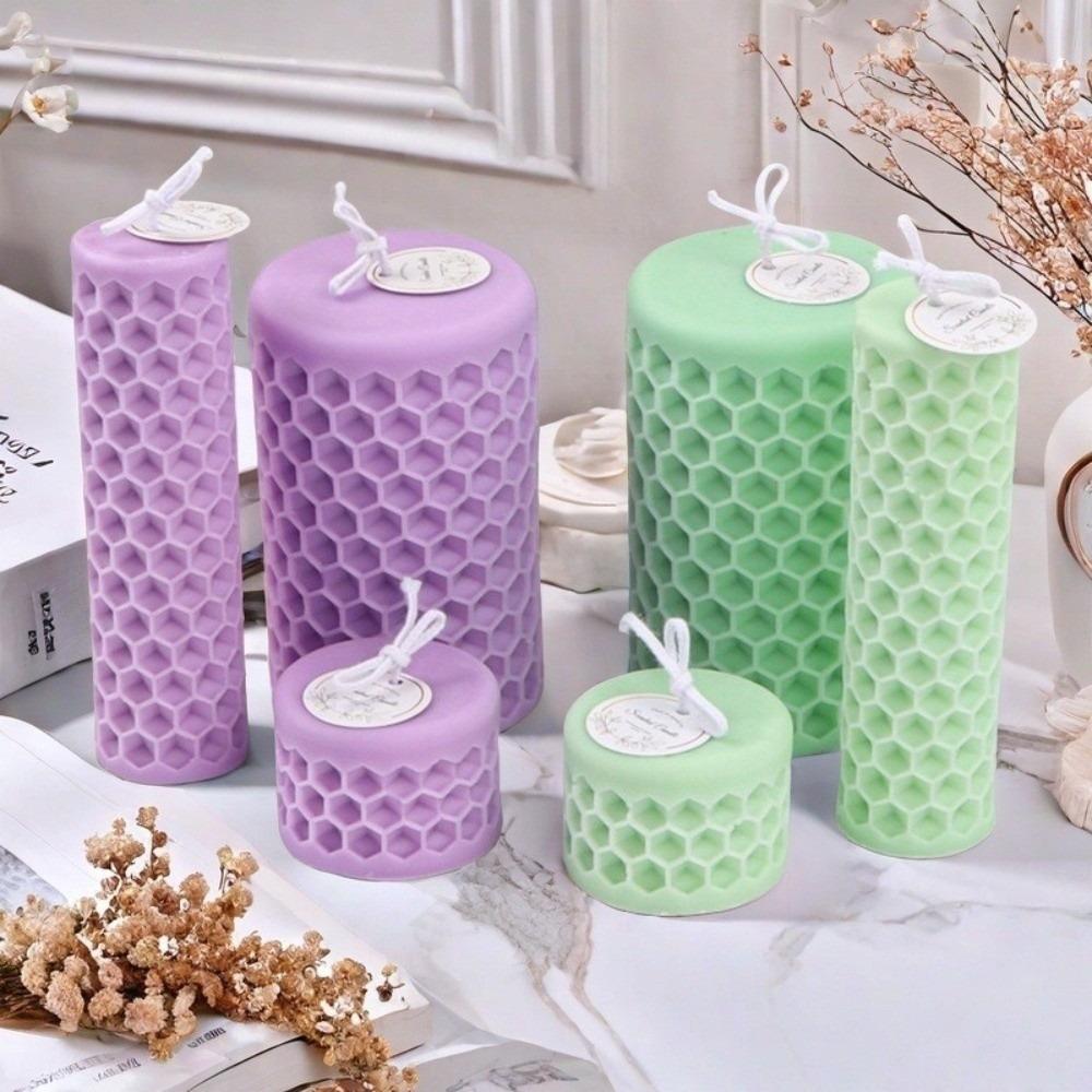 Concave Dot Cylinder Mold DIY Beehive Candle Mold Pillar Candle Mold Scented Candle Making