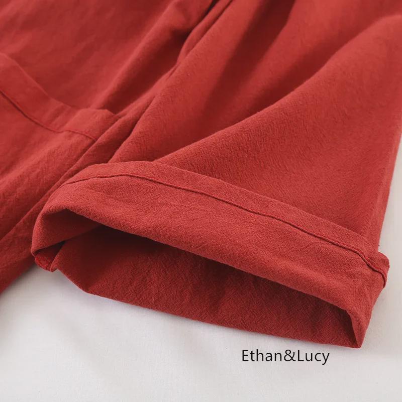 Ramie Cotton Long-Sleeve Bathrobe Nightgown