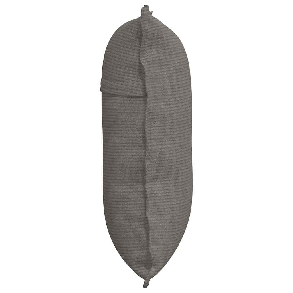 Back Cushion Light Grey 60 x 50 cm Corduroy Fabric