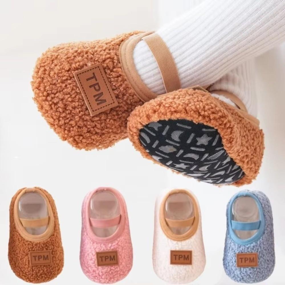 Soft Sole Children Slippers Autumn Winter Walking Shoes Fashion Toddler Plush Floor Socks Boy Girl