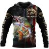 Men Zip Up Hoodie Carp Fishing Graphic Clothing Sweatshirt Casual Oversize Hoodies 3D Walleye Pike Fly Fish Printed Hooded Tops