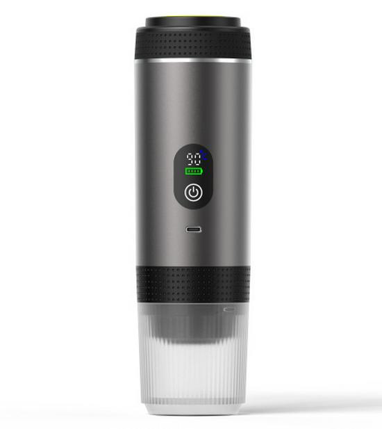 Компактная портативная кофеварка: Полностью автоматический, с подогревом, цифровой дисплей 3-в-1 для дома, кемпинга и путешествий.