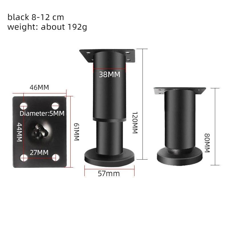 1 шт., телескопические регулируемые опорные ножки для кровати, высокое качество, квадратная офисная мебель, удлиненные ножки стула, металлические ножки для дивана