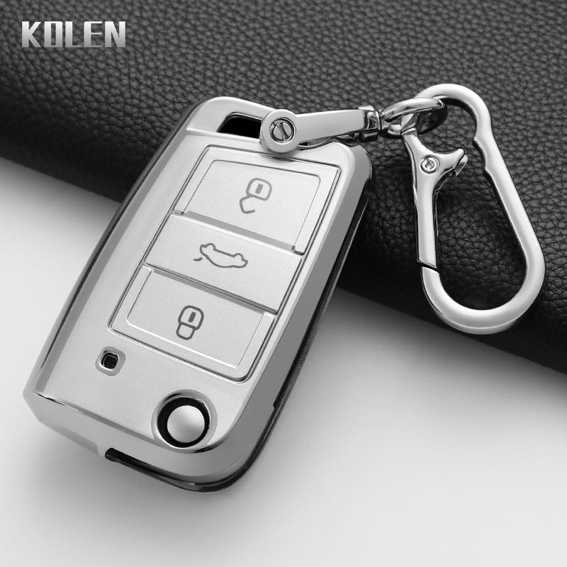 Для Vw Volkswagen Golf 7 Mk7 Tiguan Mk2 Для Seat Ateca Leon Fr 2 Ibiza ТПУ Чехол-футляр для автомобильного пульта ДУ Умные бесключевые аксессуары