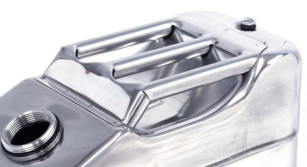 Вертикальная канистра из нержавеющей стали Emerson 10 л, соответствующая Закону о пожарной службе, толщина стального листа ООН, тройная ручка, носик может храниться в канистре