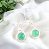 Attractive Green Onyx Cab Gemstone 925 Stamped Silver Earrings, Women Jewelry CE-14-40