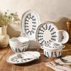 Retro Small Flowers Ceramic Plate High End Household Rice Bowls Exquisite Dumpling Plates Delicious Restaurant Dishes Soup Bowl