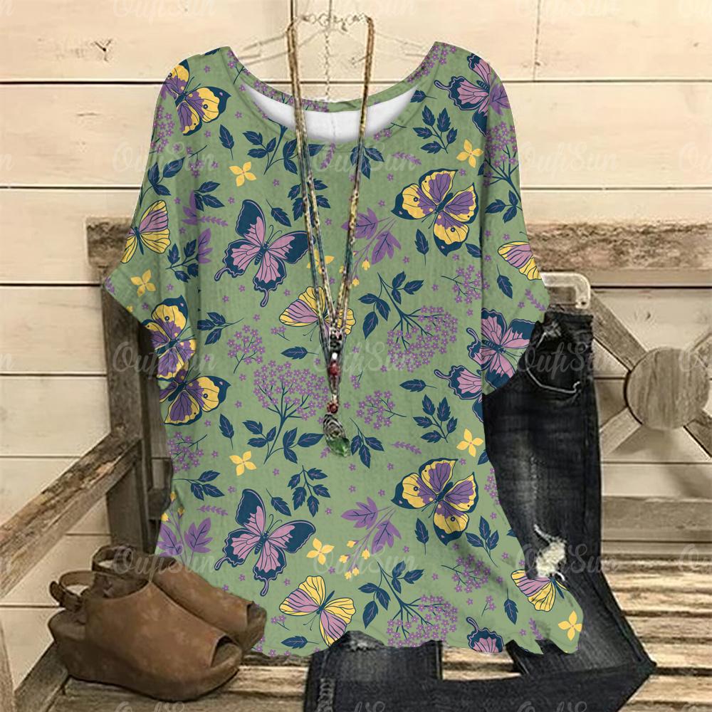 Женские футболки с круглым вырезом, ретро-цветочные принты, повседневные пуловеры, свободные футболки с короткими рукавами, женская модная одежда на лето