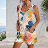 Womens Tank Top Romper Plus Size With Patch Pockets