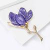 Корейская версия новой броши-магнолии из эмали из сплава, маленькая и свежая, универсальная, женская рубашка, нагрудный цветочный аксессуар-брошь