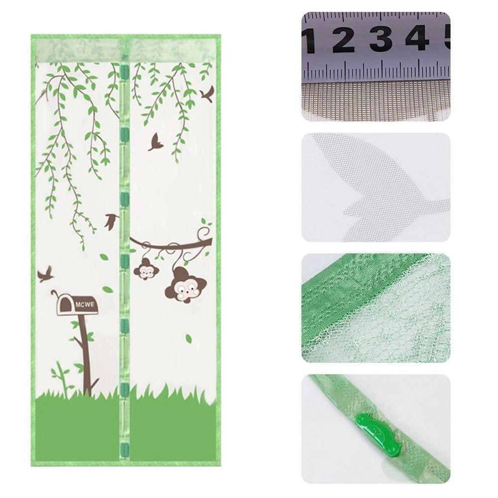 Cartoon Magnetic Door Screen Mesh Net Mosquito Net Screen Curtain Keeps Bugs Out