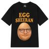 Футболка с забавным графическим мемом Egg Sheeran, летняя, с коротким рукавом, свободная, повседневная, оверсайз, мужская, женская, хлопковая, хип-хоп