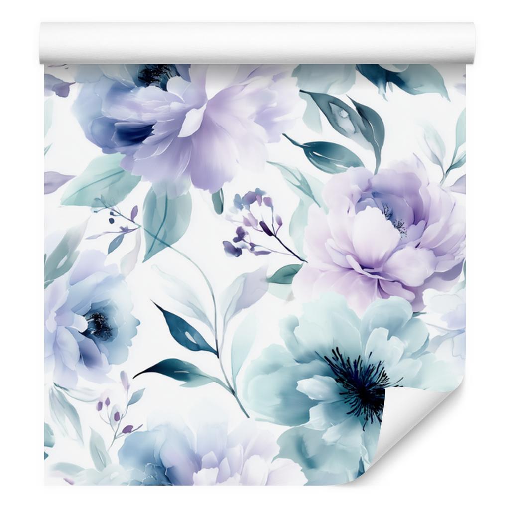 Wallpaper Background White and Blue for Living Room and Bedroom 50x1000