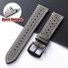 Винтажный ремешок для часов ручной работы 18 мм 19 мм 20 мм 21 мм 22 мм 24 мм Кожаный ремешок Серый Черный Коричневый Дышащий Пористый Ремешок для смарт-часов