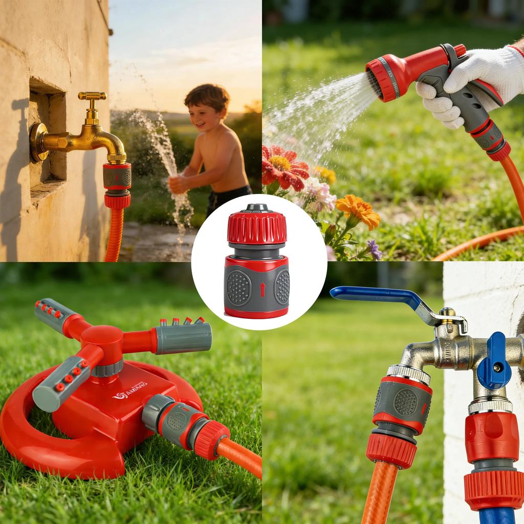 10pcs Water Pipe Quick Connector Garden Fittings Adapter Joint Irrigation System Hose Faucet Extender Fixed Connectors 1/2