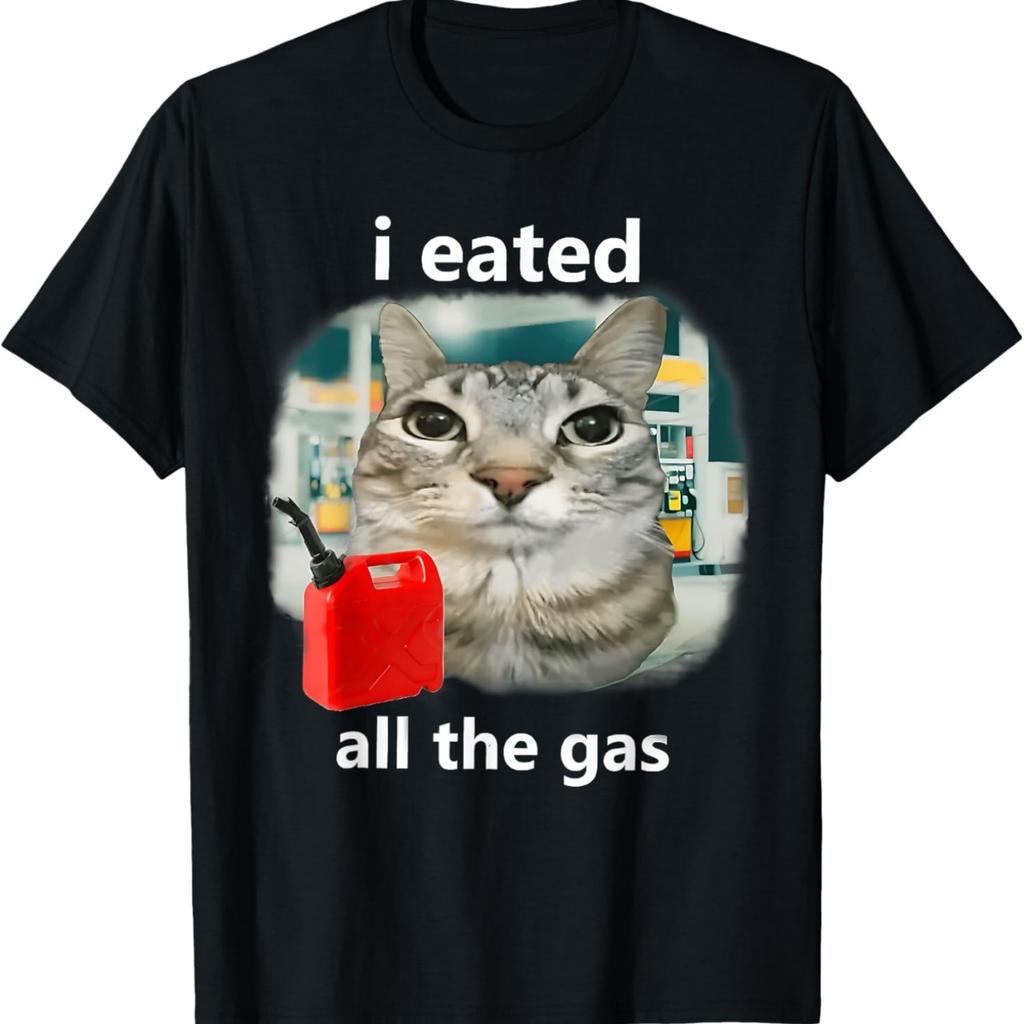 I Eated All The Gas Funny Cat Meme Stupid Brainrot T-Shirt
