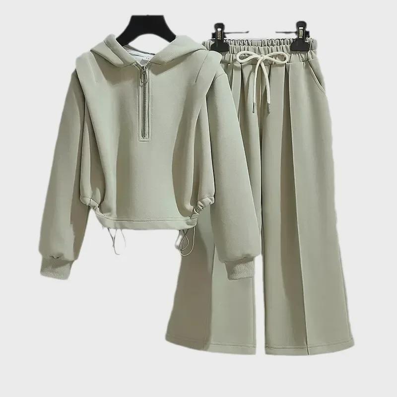 Стильные повседневные спортивные костюмы для девочек - однотонные с капюшоном, из двух частей, для школы весной и осенью