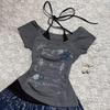 TrendHub Летние Y2k Винтажные Футболки с Графикой Женские Grunge Streetwear Hot Girl Облегающие Футболки Harajuku Мода Повседневные Сладкие Топы Шикарные