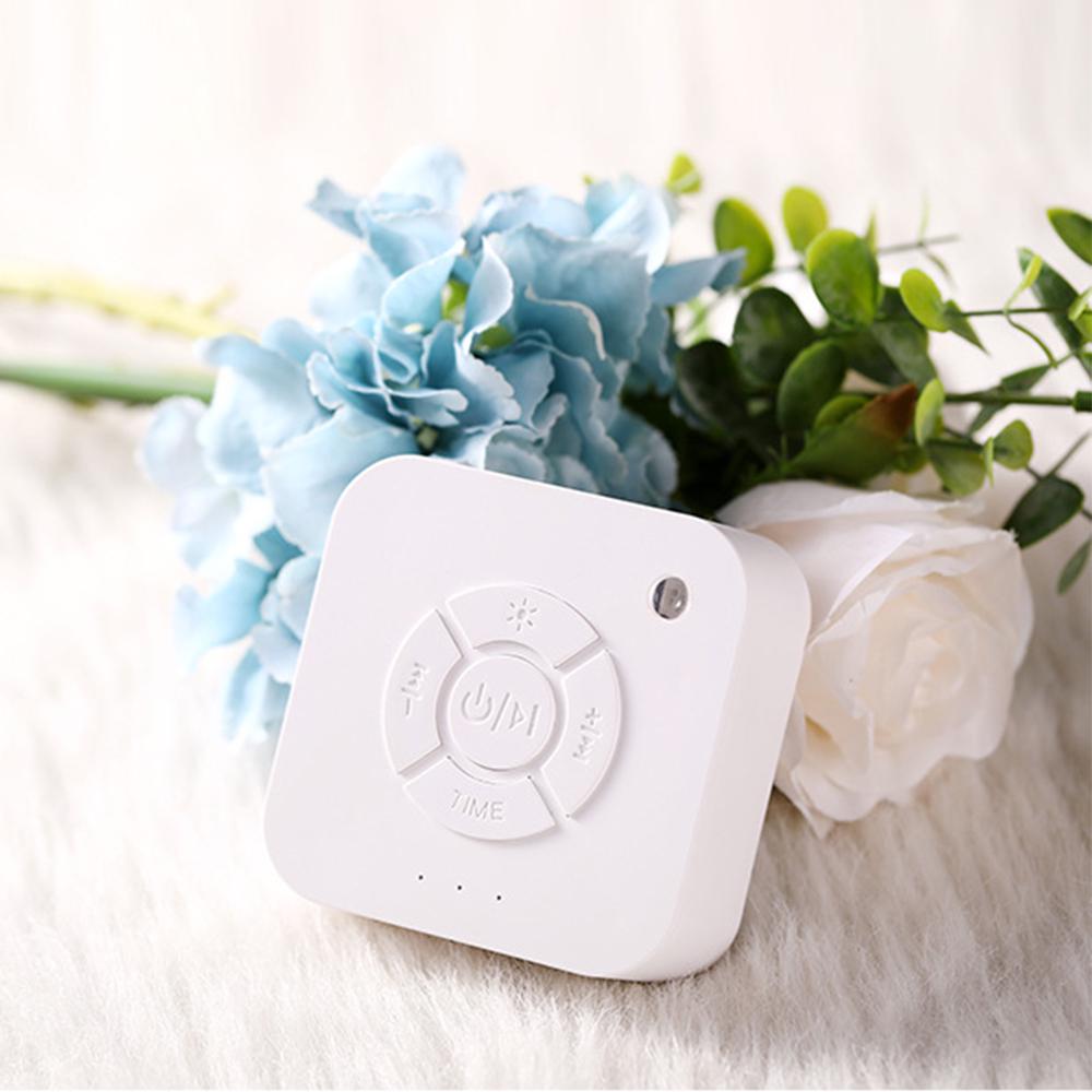 Белый Мини-генератор шума для сна, дыхательный свет, таймер, USB-зарядка, для ребенка, домашнего офиса, путешествий