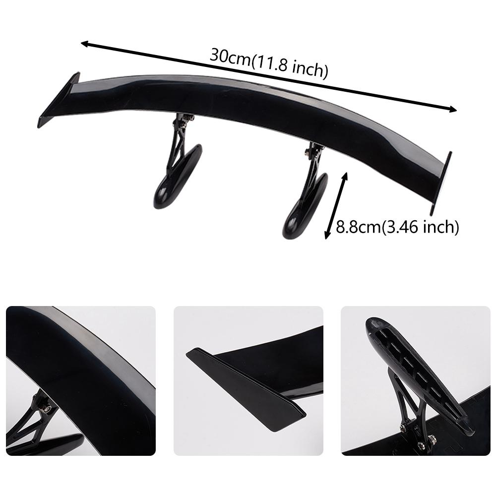 30CM/11.8inch Car Rear Trunk Top Spoiler Wing Mini ABS Aircraft Wing Decor Trims Auto Accessories Universal Exterior Decoration