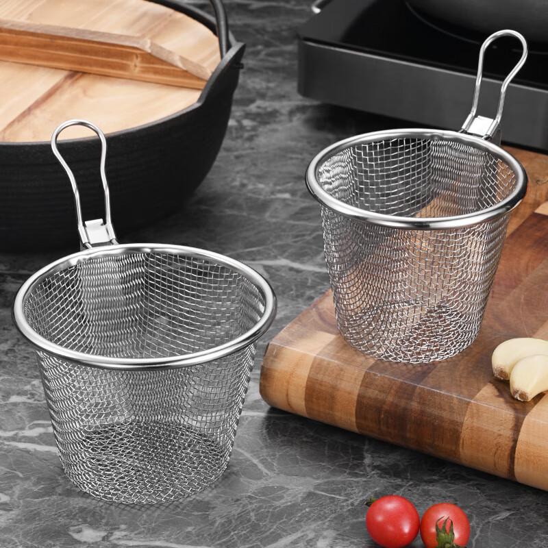 ZISIZ Stainless Steel Hot Pot Strainer & Noodle Colander Set