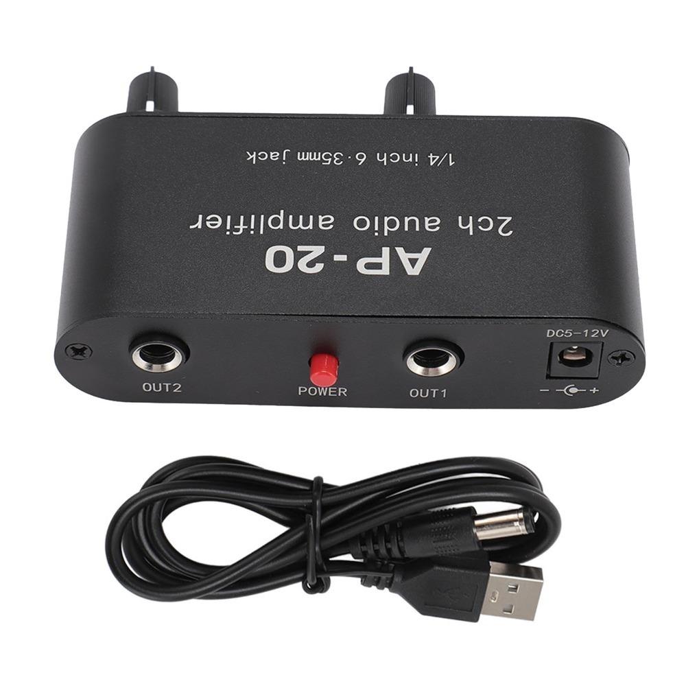 2 Channel Stereo Preamplifier Gain Independent Adjustment Dual Channel Amplifier  Live Sound