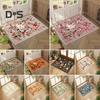 Floral Floor Mat Stain Resistant Washable Non-Slip Area Rug Thick Faux Wool Carpet Machine Washable Kitchen Bedroom Living Room Ddcor Mat