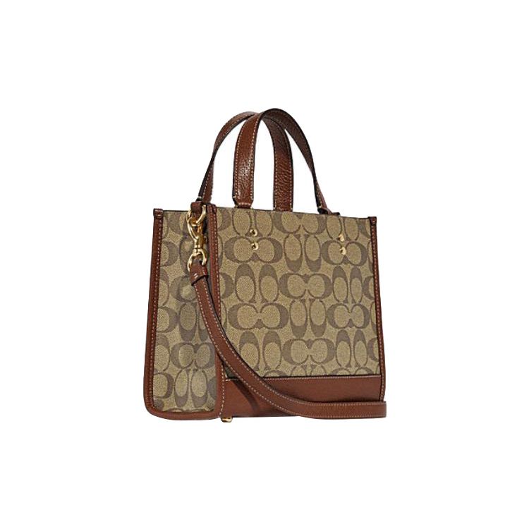 Coach X Peanuts Snoopy Dempsey 22 Классическая сумка-тоут с монограммой Женская сумка-тоут Коричневая CE851-IMT1O