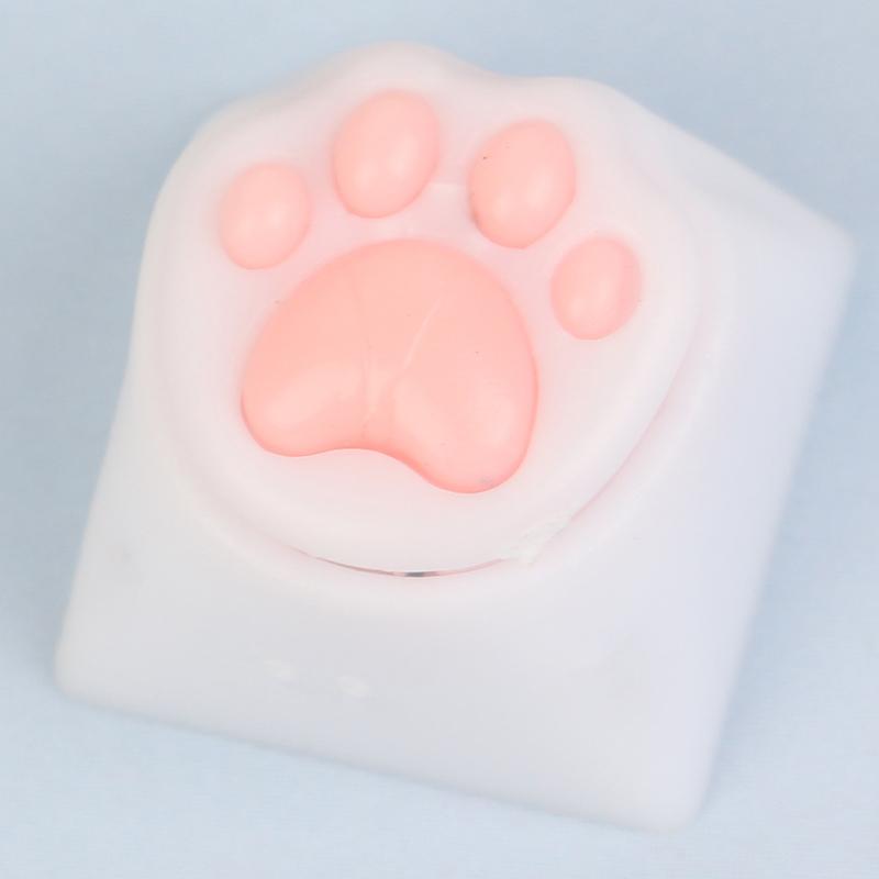 Cute Cat Paw Keycaps For Mechanical Keyboard Cherry Mx Switch Diy Custom Key Cap Soft Silicone Keycup Artisan Pink Color