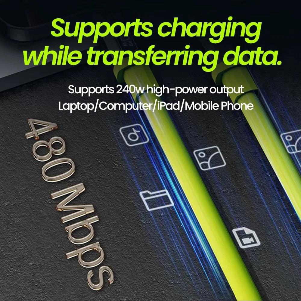 240W Super Fast Charging Cable Type C To Type C Universal High Power Charger USB Cord for 16 15 14 Huawei Samsung